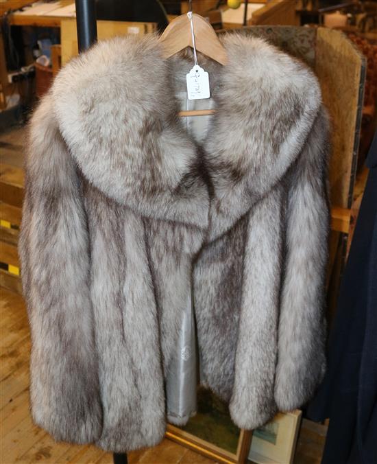 Silver fox fur jacket